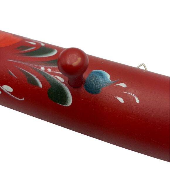 Vintage Wooden Kitchen Rack Norwegian Rosemaling Folk Art Painting - Picture 3 of 13